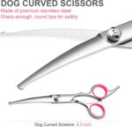 Dog Grooming Kit with Safety Round Tips Stainless Steel Professional Dog Shears Set - Thinning, Curved Scissors and Comb for Cat Pet - Image 4