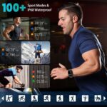 Smart Watch for Men Women(Answer/Make Call), Smartwatches with Heart Rate/SpO2/Sleep/Stress Monitor, IP68 Waterproof, 100+ Sports Mode Fitness Tracker, Compatible with Android and iPhone(Black, 2.01") - Image 8