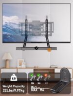Soundbar Mount Bracket,SoundBar Mounts Under TV or Above TV,Soundbar TV Mount with 180° Adjustable Extension Plates and L-Shaped Hooks,Sturdy Soundbar Mounting Holder Max Load 22 Lbs - Image 3