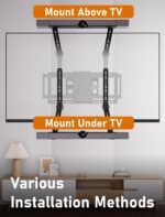 Soundbar Mount Bracket,SoundBar Mounts Under TV or Above TV,Soundbar TV Mount with 180° Adjustable Extension Plates and L-Shaped Hooks,Sturdy Soundbar Mounting Holder Max Load 22 Lbs - Image 4