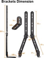 Soundbar Mount Bracket,SoundBar Mounts Under TV or Above TV,Soundbar TV Mount with 180° Adjustable Extension Plates and L-Shaped Hooks,Sturdy Soundbar Mounting Holder Max Load 22 Lbs - Image 6