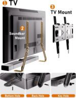 Soundbar Mount Bracket,SoundBar Mounts Under TV or Above TV,Soundbar TV Mount with 180° Adjustable Extension Plates and L-Shaped Hooks,Sturdy Soundbar Mounting Holder Max Load 22 Lbs - Image 7