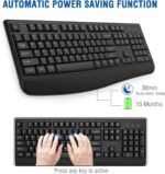 EDJO Wireless Keyboard, 2.4G Ergonomic Full Size Wireless Computer Keyboard with Wrist Rest for Windows, Mac OS Desktop/Laptop/PC（Black） - Image 5