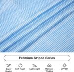 WARHORSEE Mens Golf Shirt Short Sleeve Striped Golf Polo Shirts for Men Moisture Wicking Performance Dry Fit Polo Shirts - Image 3