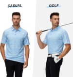 WARHORSEE Mens Golf Shirt Short Sleeve Striped Golf Polo Shirts for Men Moisture Wicking Performance Dry Fit Polo Shirts - Image 4