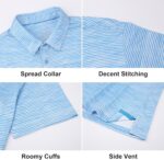 WARHORSEE Mens Golf Shirt Short Sleeve Striped Golf Polo Shirts for Men Moisture Wicking Performance Dry Fit Polo Shirts - Image 6
