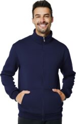 Men's Fleece Full Zip Up Sweatshirt Casual Lightweight Long Sleeve Mock Neck Jackets with Pocket - Image 4