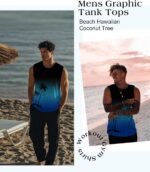 Mens Graphic Tank Tops Workout Sleeveless Shirts Hawaiian Palm Tree Vacation Tanks for Men Summer Beach T-Shirt - Image 4