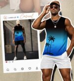 Mens Graphic Tank Tops Workout Sleeveless Shirts Hawaiian Palm Tree Vacation Tanks for Men Summer Beach T-Shirt - Image 6