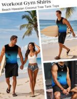 Mens Graphic Tank Tops Workout Sleeveless Shirts Hawaiian Palm Tree Vacation Tanks for Men Summer Beach T-Shirt - Image 7