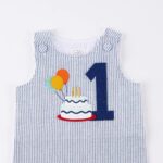 Mud Pie baby-boys Birthday Boy Seersucker Shortall - Image 5