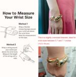 Gold Polished Chunky Twisted Hinged Waterdrop Bangle Bracelet for Women Spiraled Oval Bangle Bracelet - Image 8