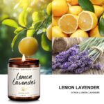 Scented Candle for Home | Lemon Lavender Candle | Aromatherapy Candles - Soy Candles for Home Scented, Gifts for Women Men, Lemon Fragrance -7oz, Single-Wick - Image 3