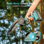 Seesii Mini Chainsaw Cordless 6-inch, Handheld Electric Power Chain Saw with 2 Batteries, for Tree Trimming Wood Cutting, Best Gifts for Dad, Husband - Image 8