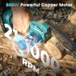 Seesii Mini Chainsaw Cordless 6-inch, Handheld Electric Power Chain Saw with 2 Batteries, for Tree Trimming Wood Cutting, Best Gifts for Dad, Husband - Image 9