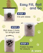 42 Cups Pet Food Storage Bag for Travel - Transparent Leak-Proof Dog Food Container with Roll-Top Closure, Keeps Kibble Fresh for Camping Trip, Dog Boarding and Hiking - Image 6