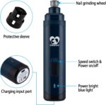 Casfuy Dog Nail Grinder Upgraded - Professional 2-Speed Electric Rechargeable Pet Nail Trimmer Painless Paws Grooming & Smoothing for Small Medium Large Dogs & Cats(Dark Blue) - Image 7