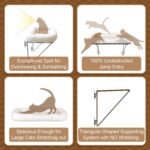 Cat Window Perch - 100% Metal Supported from Below - Comes with Warm Spacious Pet Bed - Cat Window Hammock for Large Cats & Kittens - for Sunbathing, Napping & Overlooking (White) - Image 6