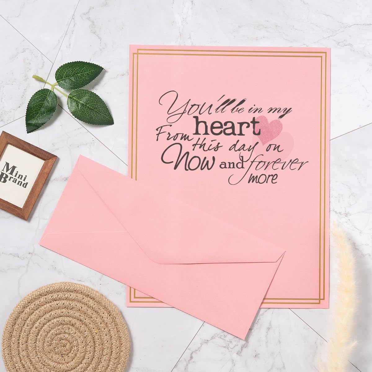 50 Pack Colored Stationery Set, 5 Colors #10 Business Envelopes, 50 Sheets 8.5x11 Paper Sheet and Gold Stickers for Office, Letters, Invitations (Pink) - Image 5