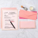 50 Pack Colored Stationery Set, 5 Colors #10 Business Envelopes, 50 Sheets 8.5x11 Paper Sheet and Gold Stickers for Office, Letters, Invitations (Pink) - Image 6