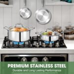 3 Ply Stainless Steel 11-Piece Cookware Set with Lids, Pots and Pans Kitchen Set, Non-Toxic, Induction, Oven, Dishwasher Safe, Professional Chef Quality - Image 4