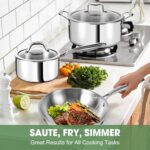 3 Ply Stainless Steel 11-Piece Cookware Set with Lids, Pots and Pans Kitchen Set, Non-Toxic, Induction, Oven, Dishwasher Safe, Professional Chef Quality - Image 5
