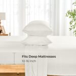 GOKOTTA King Size Bed Sheets 6 Piece Set, 100% Rayon Derived from Bamboo, Cooling for Hot Sleepers-Luxury Breathable Soft Sheets, Deep Pocket 16" Fitted Sheet with Elastic Corner Straps, Cream White - Image 8