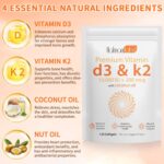 Vitamin D3 K2,D3 K2 Vitamin Supplement,Vitamin D3 and K2,D3 K2 Vitamin Supplement,Replenish Vitamin D3 K2 Coconut Oil Softgels (120) - Image 3