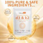 Vitamin D3 K2,D3 K2 Vitamin Supplement,Vitamin D3 and K2,D3 K2 Vitamin Supplement,Replenish Vitamin D3 K2 Coconut Oil Softgels (120) - Image 4