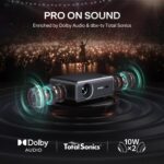 Aurzen EAZZE D1 Pro Smart Projector with WiFi and Bluetooth, NetfIix Official, 20W Speakers, DoIby Audio & dbx-tv Total Sonics, Auto Focus & Keystone, Native 1080P Portable Outdoor Movie Projector - Image 3
