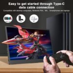 Portable Monitor for Laptop,10.5" Screen Extender 1920x1280P IPS Travel Monitor 3:2,500nits,2000:1,w/45° Adjustable Stand,Standard HDMI USB-C Computer Display for Laptop PC Phone Mac - Image 3