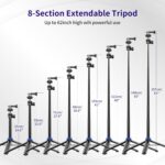 Selfie Stick Tripod for Gopro Camera, 62" Extendable Tripod Stand with 360° Ball Head 1/4" Screw, Portable Lightweight Camera Tripod for GoPro Max Hero 11 10 9 8 7 6 5 DJI OSMO Action Camera - Image 6