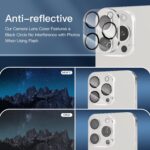 NEW'C 3x Privacy for iPhone 15 Pro Max Screen Protector (6.7 inches)+ 3x Camera Lens Protector, Sensor Protection, Case Friendly Tempered Glass Film + Dust Plug - Easy installation tool included - Image 8