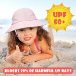 Toddler Baby Sun Hat Kids Summer UPF 50+ for Boys Girls Adjustable Beach Hats with Bucket Wide Brim Age 1-7 Years - Image 3