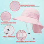 Toddler Baby Sun Hat Kids Summer UPF 50+ for Boys Girls Adjustable Beach Hats with Bucket Wide Brim Age 1-7 Years - Image 5