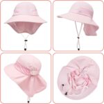 Toddler Baby Sun Hat Kids Summer UPF 50+ for Boys Girls Adjustable Beach Hats with Bucket Wide Brim Age 1-7 Years - Image 6