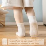 Toddler Grip Socks Non Slip Crew Cute Seamless Cotton Socks for Baby Boys Girls Infants Kids 9 Pairs - Image 3