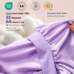 Umisleep 22 Momme Mulberry Silk Bonnet for Sleeping Women, Untangled Hair Care Bonnet, Extra Long for Curls & Braids - Lays Flat for Styling, Double Layer Hair Wrap with Soft Adjustable Tie, Lavender - Image 3