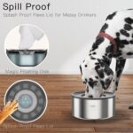 1Gallon No Spill Water Bowl for Dogs, Double-Wall Stainless Steel with Splash-Proof Paws Lid and Floating Disk, Non-Slip Base, Easy to Clean Slow Water Feeder for Large Medium Dogs - Image 5