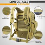 SHARKMOUTH Military Diaper Bag for Dad - Insulated Baby Diaper Backpack with Patches for Hiking Travel Camping - Baby Shower Gifts Tan - Image 5