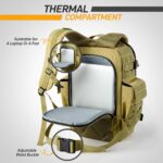 SHARKMOUTH Military Diaper Bag for Dad - Insulated Baby Diaper Backpack with Patches for Hiking Travel Camping - Baby Shower Gifts Tan - Image 6
