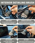 18Pcs Professional Car Interior Detailing Kit All-in-One Cleaning Tools for Windows, Dashboard, Vents, Windshield Cleaner Brush, Magic Sponge, Chamois Cloth, Detailing Brushes & Accessories - Image 5