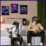 Game Room Decor Posters Set of 3 - Neon Gaming Accessories Theme Canvas Wall Art, Gamer Console Paintings Picture Wall Decor for Children Youth Boys Bedroom 12x16 inch Unframed - Image 7