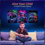 Game Room Decor Posters Set of 3 - Neon Gaming Accessories Theme Canvas Wall Art, Gamer Console Paintings Picture Wall Decor for Children Youth Boys Bedroom 12x16 inch Unframed - Image 8