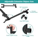 Shower Head, 8‘’ High Pressure Rainfall/Handheld Shower Combo with 11'' Extension Arm, 9 Settings, Anti-leak Shower Head with Holder, Height/Angle Adjustable, Chrome, Matte Black - Image 6