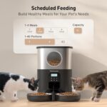 VOLUAS Automatic Cat Feeders for Two Cats,Stainless Steel 5L Pet Feeder for Cats and Dogs Timed Cat Feeder Pet Dry Food Dispenser, Silver Black - Image 3