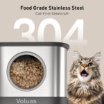 VOLUAS Automatic Cat Feeders for Two Cats,Stainless Steel 5L Pet Feeder for Cats and Dogs Timed Cat Feeder Pet Dry Food Dispenser, Silver Black - Image 4