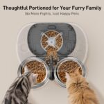 VOLUAS Automatic Cat Feeders for Two Cats,Stainless Steel 5L Pet Feeder for Cats and Dogs Timed Cat Feeder Pet Dry Food Dispenser, Silver Black - Image 5