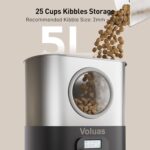 VOLUAS Automatic Cat Feeders for Two Cats,Stainless Steel 5L Pet Feeder for Cats and Dogs Timed Cat Feeder Pet Dry Food Dispenser, Silver Black - Image 6