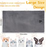 Dog Towels for Drying Dogs Large, Absorbent Microfiber Dogs Bath Towel, 40 x 24 Inch Soft Pet Grooming Towel, Dog Shower & Bath Supplies(Grey) - Image 3
